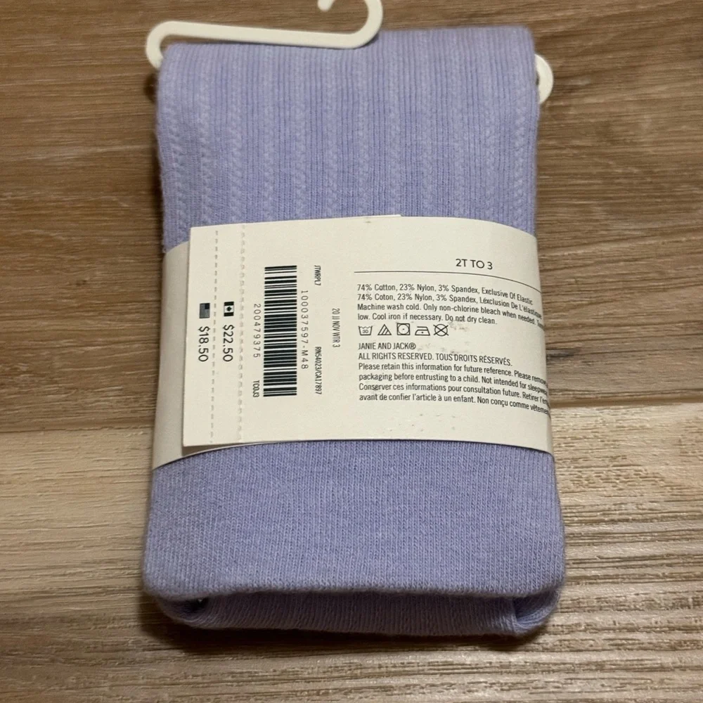 NWT Janie and Jack lavender purple tights